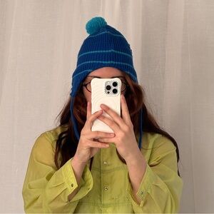 ✧ ✩ Coal Blue Knit Earflap Beanie ✩ ✧